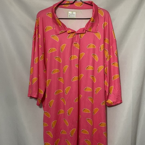 OG OBNOXIOUS GOLF MENS SIZE 5XL PINK TACO DESIGN GOLF POLO SHIRT EUC CLEAN - Picture 6 of 11
